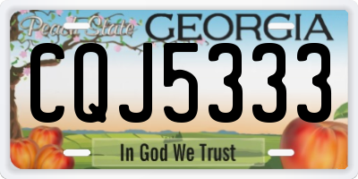 GA license plate CQJ5333