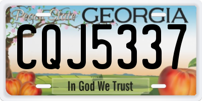 GA license plate CQJ5337