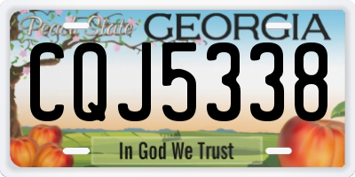 GA license plate CQJ5338