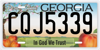 GA license plate CQJ5339