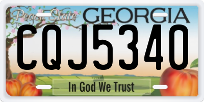 GA license plate CQJ5340