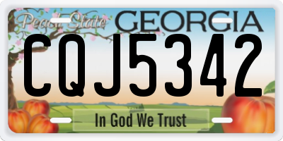 GA license plate CQJ5342
