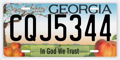 GA license plate CQJ5344