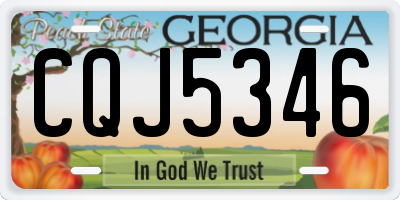 GA license plate CQJ5346