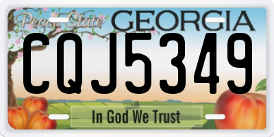 GA license plate CQJ5349