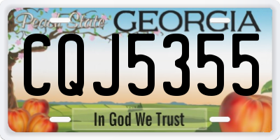 GA license plate CQJ5355