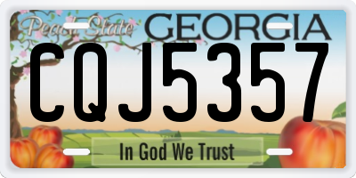 GA license plate CQJ5357
