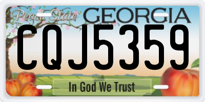 GA license plate CQJ5359