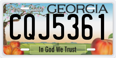 GA license plate CQJ5361