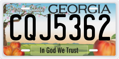 GA license plate CQJ5362