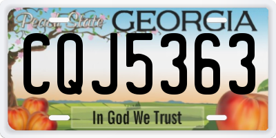 GA license plate CQJ5363