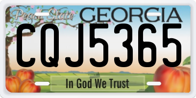 GA license plate CQJ5365