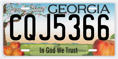 GA license plate CQJ5366