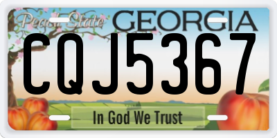 GA license plate CQJ5367