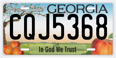 GA license plate CQJ5368