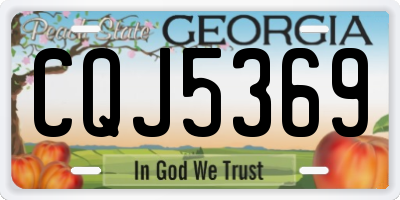 GA license plate CQJ5369