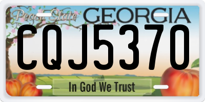 GA license plate CQJ5370