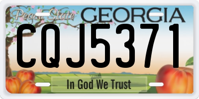 GA license plate CQJ5371