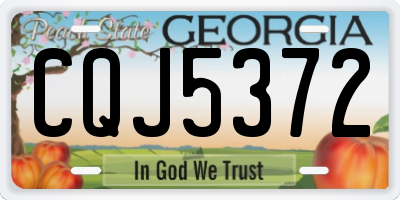 GA license plate CQJ5372