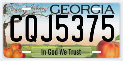 GA license plate CQJ5375