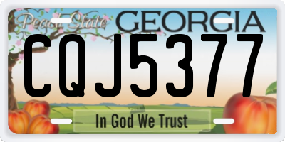 GA license plate CQJ5377
