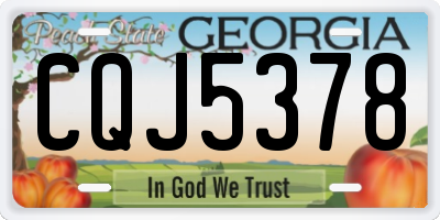 GA license plate CQJ5378