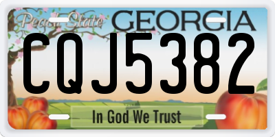 GA license plate CQJ5382