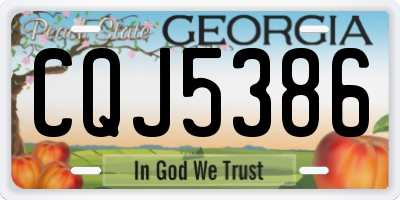 GA license plate CQJ5386