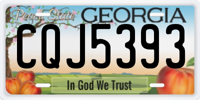 GA license plate CQJ5393