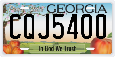 GA license plate CQJ5400