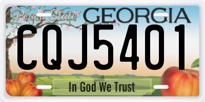 GA license plate CQJ5401