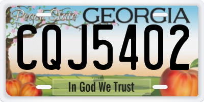 GA license plate CQJ5402
