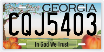 GA license plate CQJ5403
