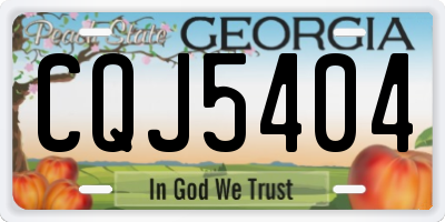 GA license plate CQJ5404