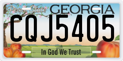GA license plate CQJ5405