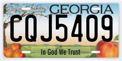 GA license plate CQJ5409