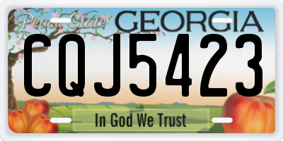 GA license plate CQJ5423