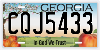 GA license plate CQJ5433