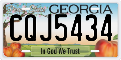 GA license plate CQJ5434