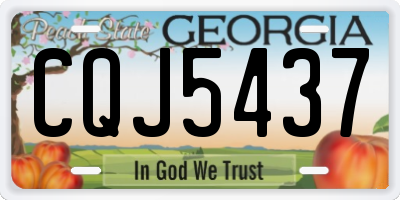 GA license plate CQJ5437