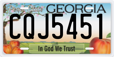 GA license plate CQJ5451