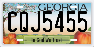 GA license plate CQJ5455