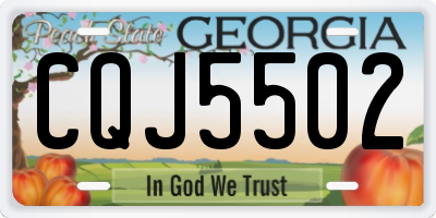GA license plate CQJ5502