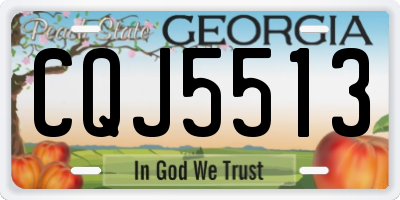 GA license plate CQJ5513