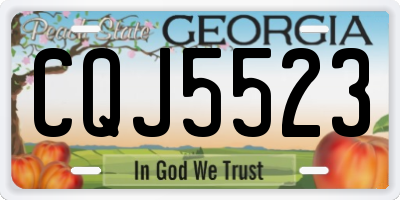 GA license plate CQJ5523