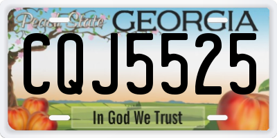 GA license plate CQJ5525