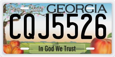 GA license plate CQJ5526