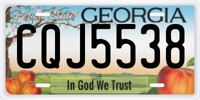 GA license plate CQJ5538