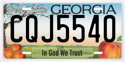 GA license plate CQJ5540