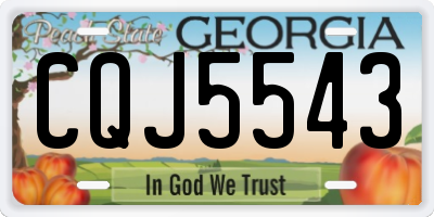 GA license plate CQJ5543